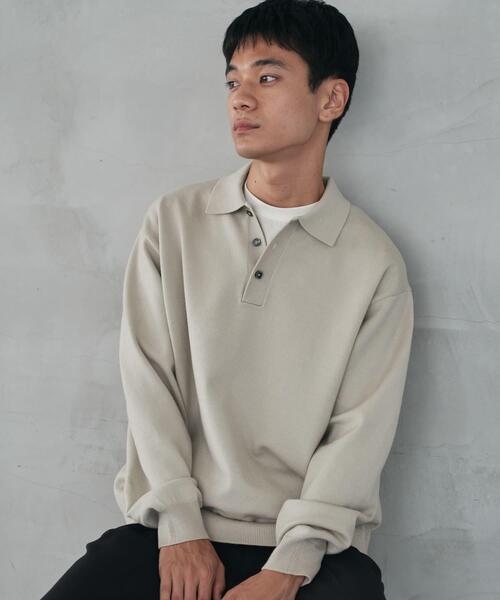 URBAN RESEARCH DOORS（アーバンリサーチドアーズ）の「『XLサイズ/WEB限定/仁村紗和さん着用』『UR TECH 200日ニット』 ポロシャツ（ポロシャツ・メンズ・ブラック/ライトグレー/ブラウン/グリーン系その他・MEDIUM/LARGE/X-LARGE）」の3枚目の写真