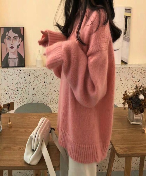 maison de LATIR（メゾンドラティール）の「ゆるふわ暖か万能ニットトップス（ニット/セーター・レディース・ブラック/ベージュ/イエロー/ピンク/オートミール・FREE）」の15枚目の写真