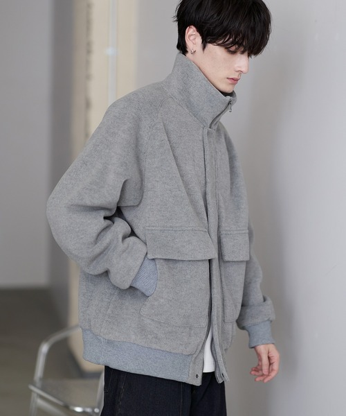 ETELIO（エテリオ）の「ウール混メルトンダービーブルゾン（ブルゾン・メンズ・ブラック/ワイン/チャコール/ライトグレー・S/M/L/XL）」の16枚目の写真