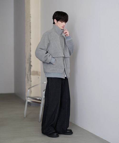 ETELIO（エテリオ）の「ウール混メルトンダービーブルゾン（ブルゾン・メンズ・ブラック/ワイン/チャコール/ライトグレー・S/M/L/XL）」の20枚目の写真