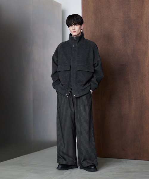 ウール混メルトンダービーブルゾン（ブルゾン）｜ETELIO（エテリオ）の