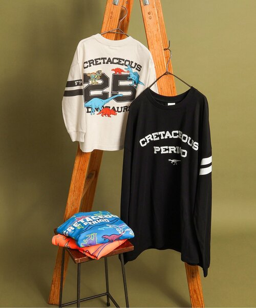 BREEZE（ブリーズ）の「【リンク】福井県立恐竜博物館コラボ ナンバーロンT(大人)（Tシャツ/カットソー・メンズ・オフホワイト/ブラック・LARGE/MEDIUM/SMALL）」の6枚目の写真