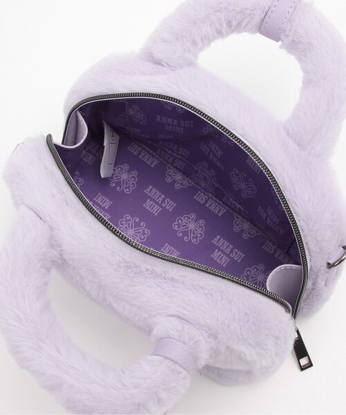 ANNA SUI mini(アナスイ・ミニ)の「ネコミラーつき2WAYファースクエアボストンバッグ(ショルダーバッグ・キッズ・ラベンダー・F)」の7枚目の写真