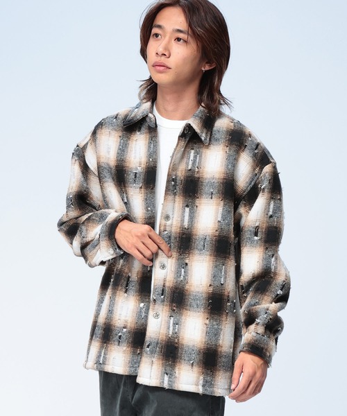 セール】WOODENDOLL 裏ボア オンブレ チェック シャツ ブルゾン
