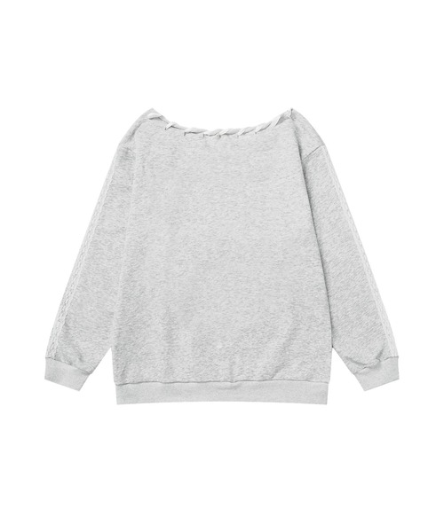 HOOK(フック)の「HOOK for girls リボンレースアップ カレッジナンバリング スウェット(スウェット・レディース・ブラック/ブルー/ライトグレー・MEDIUM)」の11枚目の写真