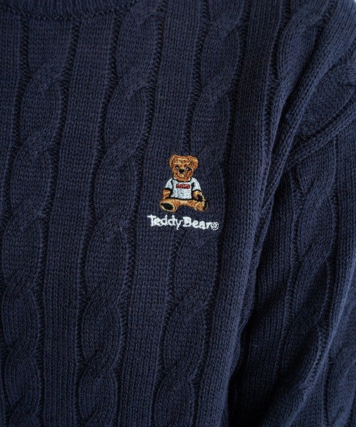 A BATHING APE ケーブルニットセーター M ネイビー A BATHING APE