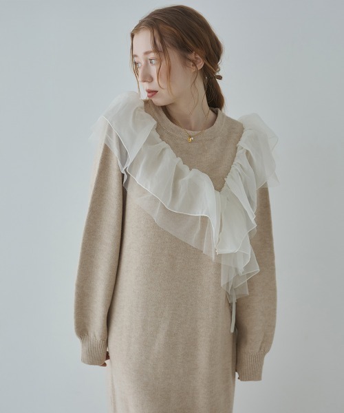 セール】【初販即完】【S・M・Lサイズ展開】アシンメトリーフリル