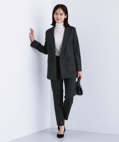 セール】【日本製／スーツ／通勤】シルクウールストレッチ ダブル