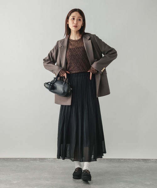 GLOBAL WORK(グローバルワーク)の「ストレッチ総レースプルオーバー長袖/580886(Tシャツ/カットソー・レディース・ブラック/ホワイト/ダークブラウン・LARGE/MEDIUM)」の14枚目の写真