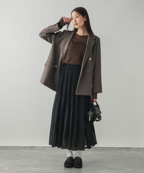 GLOBAL WORK(グローバルワーク)の「ストレッチ総レースプルオーバー長袖/580886(Tシャツ/カットソー・レディース・ブラック/ホワイト/ダークブラウン/コーラルピンク/ダークグレー/ホワイト系その他3・LARGE/MEDIUM/SMALL/X-LARGE)」の18枚目の写真