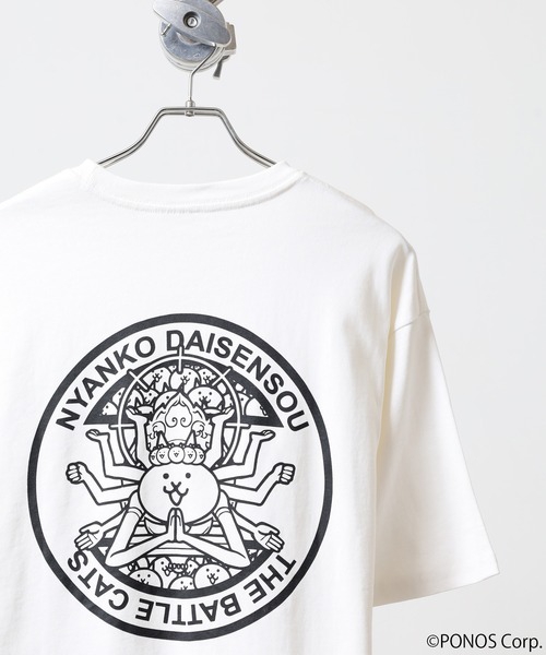 ACE(エース)の「にゃんこ大戦争 オーバーサイズ半袖Tシャツ(Tシャツ/カットソー・メンズ・ホワイト/ブラック系1/ブラック系/ネイビー/ブラック/ホワイト系/ホワイト系1/ホワイト系2・M/L)」の3枚目の写真