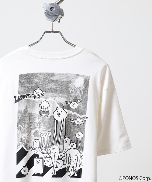 ACE(エース)の「にゃんこ大戦争 オーバーサイズ半袖Tシャツ(Tシャツ/カットソー・メンズ・ホワイト/ブラック系1/ブラック系/ネイビー/ブラック/ホワイト系/ホワイト系1/ホワイト系2・M/L)」の4枚目の写真