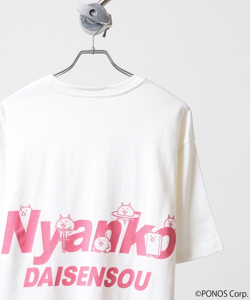 ACE(エース)の「にゃんこ大戦争 オーバーサイズ半袖Tシャツ(Tシャツ/カットソー・メンズ・ホワイト/ブラック系1/ブラック系/ネイビー/ブラック/ホワイト系/ホワイト系1/ホワイト系2・M/L)」の5枚目の写真