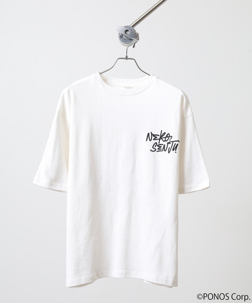 ACE(エース)の「にゃんこ大戦争 オーバーサイズ半袖Tシャツ(Tシャツ/カットソー・メンズ・ホワイト/ブラック系1/ブラック系/ネイビー/ブラック/ホワイト系/ホワイト系1/ホワイト系2・M/L)」の15枚目の写真