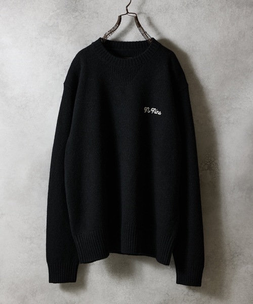 NUMBER (N)INE（ナンバーナイン）の「SHETLAND WOOL VINTAGE GAZETTE KNIT SWEATER / シェットランド ウール 100% ヴィンテージ ガゼット クルーネック ニット セーター（ニット/セーター・メンズ・ブラック/オートミール・4/3/2）」の3枚目の写真