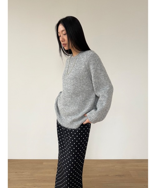 Didot.showroom(ディドット ショールーム)の「ラウンドカラーブラッシュドニット(ニット/セーター・レディース・ブラウン/グレー/カーキ/アイボリー/チャコール・FREE)」の11枚目の写真