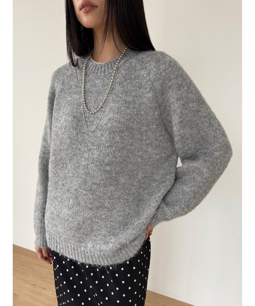 Didot.showroom(ディドット ショールーム)の「ラウンドカラーブラッシュドニット(ニット/セーター・レディース・ブラウン/グレー/カーキ/アイボリー/チャコール・FREE)」の13枚目の写真