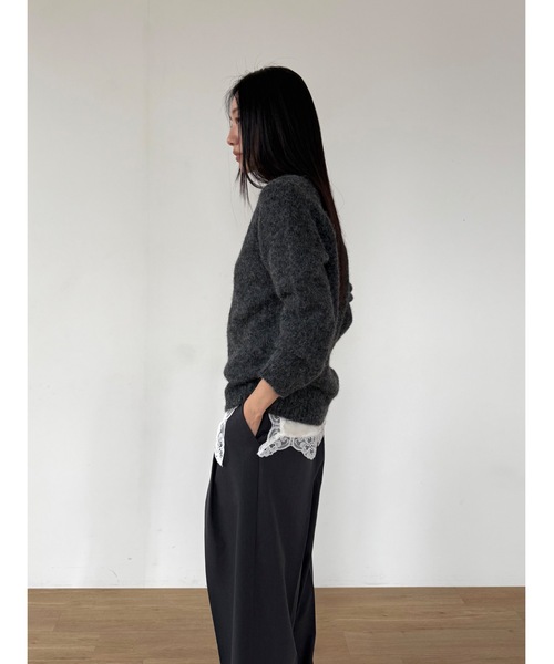 Didot.showroom(ディドット ショールーム)の「ラウンドカラーブラッシュドニット(ニット/セーター・レディース・ブラウン/グレー/カーキ/アイボリー/チャコール・FREE)」の19枚目の写真