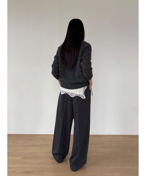 Didot.showroom(ディドット ショールーム)の「ラウンドカラーブラッシュドニット(ニット/セーター・レディース・ブラウン/グレー/カーキ/アイボリー/チャコール・FREE)」の21枚目の写真