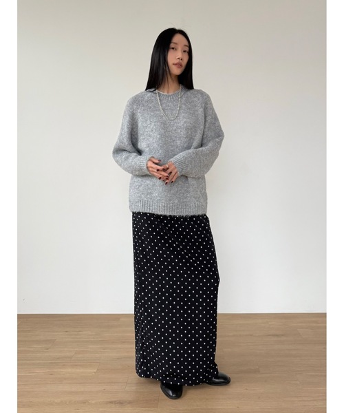 Didot.showroom(ディドット ショールーム)の「ラウンドカラーブラッシュドニット(ニット/セーター・レディース・ブラウン/グレー/カーキ/アイボリー/チャコール・FREE)」の16枚目の写真