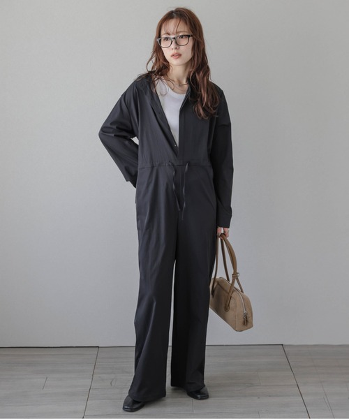 SUGAR BISKET（シュガービスケット）の「ウエストドロストオールインワン（つなぎ/オールインワン・レディース・アイボリー/カーキ/ブラック/ブラウン・フリー）」の3枚目の写真