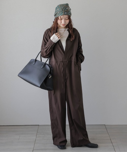 SUGAR BISKET（シュガービスケット）の「ウエストドロストオールインワン（つなぎ/オールインワン・レディース・アイボリー/カーキ/ブラック/ブラウン・フリー）」の9枚目の写真