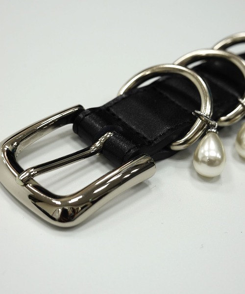 JOSE MOON（ジョゼムーン）の「D BELT with PEARL/ディーベルトウィズパール（ベルト・レディース・ブラック・FREE）」の4枚目の写真