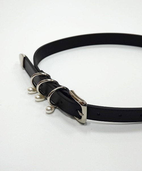 JOSE MOON（ジョゼムーン）の「D BELT with PEARL/ディーベルトウィズパール（ベルト・レディース・ブラック・FREE）」の3枚目の写真