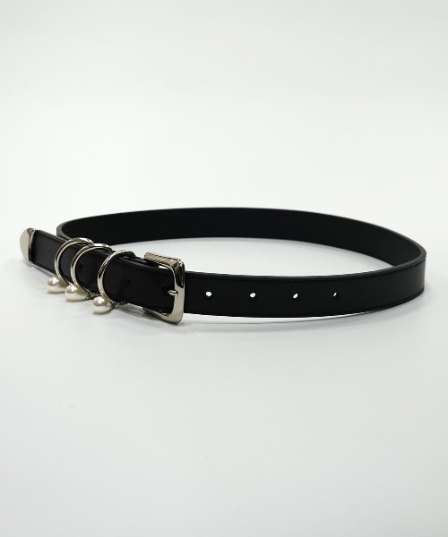 JOSE MOON（ジョゼムーン）の「D BELT with PEARL/ディーベルトウィズパール（ベルト・レディース・ブラック・FREE）」の2枚目の写真