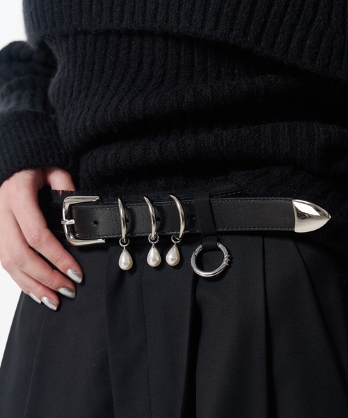 JOSE MOON（ジョゼムーン）の「D BELT with PEARL/ディーベルトウィズパール（ベルト・レディース・ブラック・FREE）」の9枚目の写真