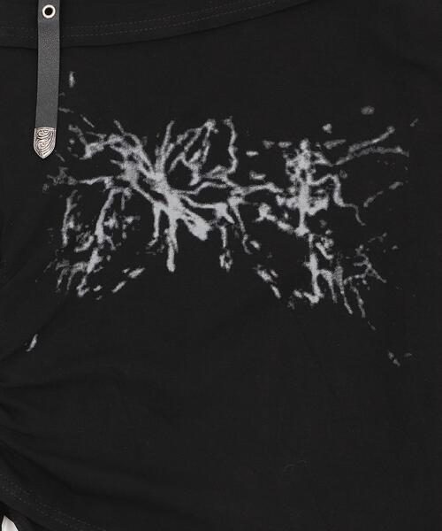 dispark(ディスパーク)の「DISPARK/ベルトショルダーサイドギャザートップ(Tシャツ/カットソー・レディース・ホワイト/ブラック・FREE)」の5枚目の写真