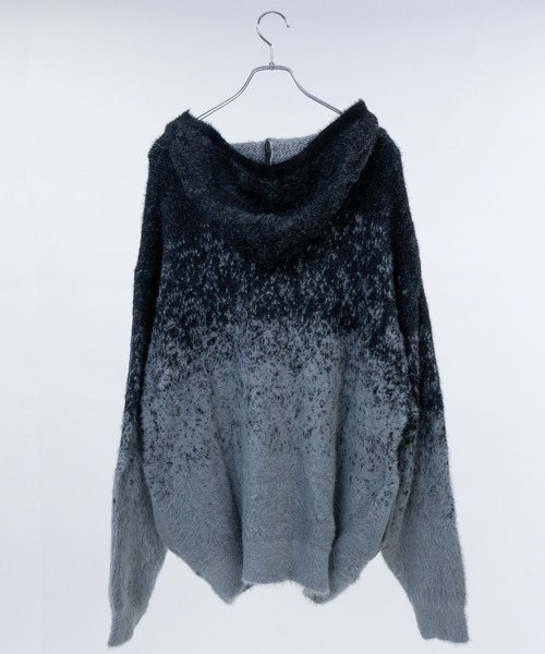 JOHN'S CLOSET(ジョンズクローゼット)の「【13】フロントロゴ ダブルジップ シャギーニット(ニット/セーター・メンズ・ブラック/グレー/ブラウン・MEDIUM/LARGE)」の4枚目の写真