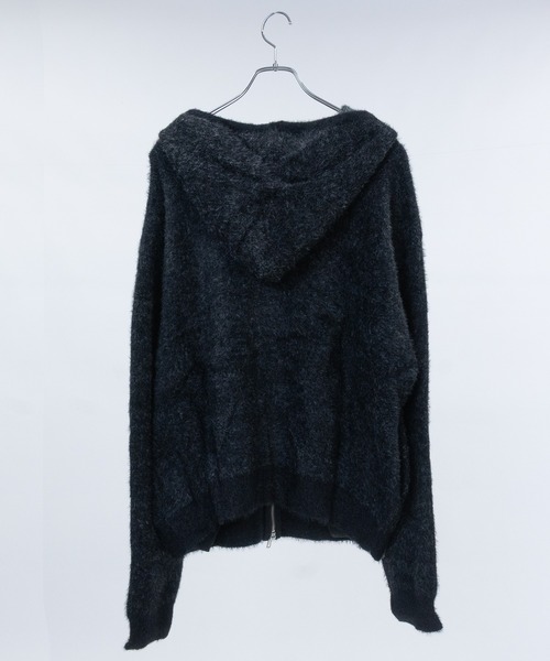JOHN'S CLOSET(ジョンズクローゼット)の「【13】フロントロゴ ダブルジップ シャギーニット(ニット/セーター・メンズ・ブラック/グレー/ブラウン・MEDIUM/LARGE)」の6枚目の写真