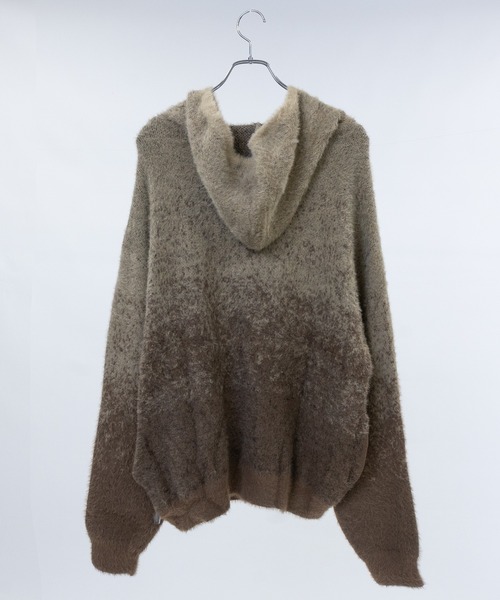 JOHN'S CLOSET(ジョンズクローゼット)の「【13】フロントロゴ ダブルジップ シャギーニット(ニット/セーター・メンズ・ブラック/グレー/ブラウン・MEDIUM/LARGE)」の5枚目の写真