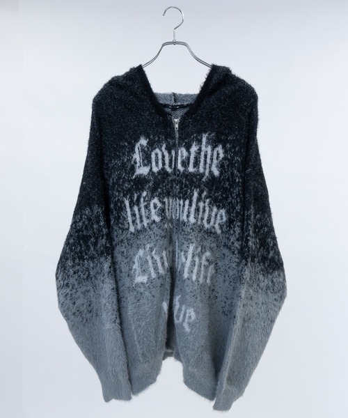 JOHN'S CLOSET(ジョンズクローゼット)の「【13】フロントロゴ ダブルジップ シャギーニット(ニット/セーター・メンズ・ブラック/グレー/ブラウン・MEDIUM/LARGE)」の8枚目の写真