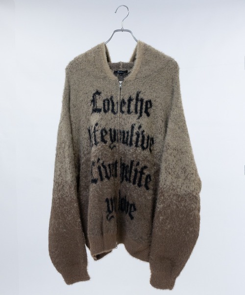 JOHN'S CLOSET(ジョンズクローゼット)の「【13】フロントロゴ ダブルジップ シャギーニット(ニット/セーター・メンズ・ブラック/グレー/ブラウン・MEDIUM/LARGE)」の7枚目の写真
