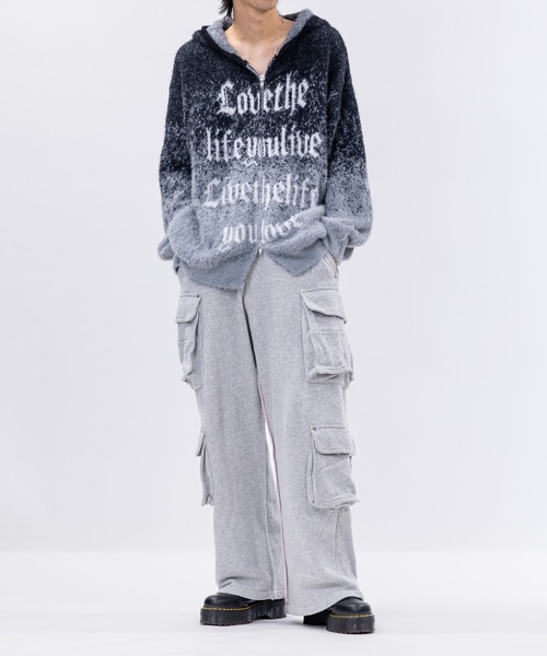 JOHN'S CLOSET(ジョンズクローゼット)の「【13】フロントロゴ ダブルジップ シャギーニット(ニット/セーター・メンズ・ブラック/グレー/ブラウン・MEDIUM/LARGE)」の18枚目の写真