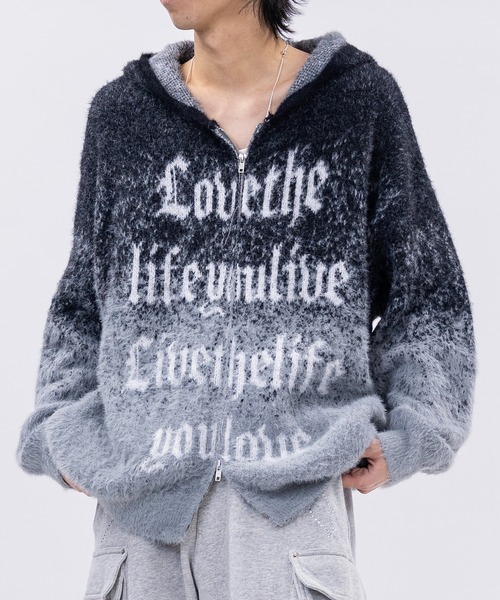 JOHN'S CLOSET(ジョンズクローゼット)の「【13】フロントロゴ ダブルジップ シャギーニット(ニット/セーター・メンズ・ブラック/グレー/ブラウン・MEDIUM/LARGE)」の21枚目の写真