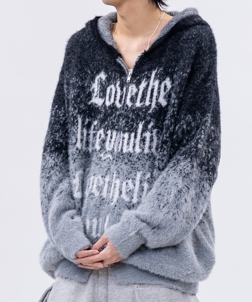 JOHN'S CLOSET(ジョンズクローゼット)の「【13】フロントロゴ ダブルジップ シャギーニット(ニット/セーター・メンズ・ブラック/グレー/ブラウン・MEDIUM/LARGE)」の20枚目の写真