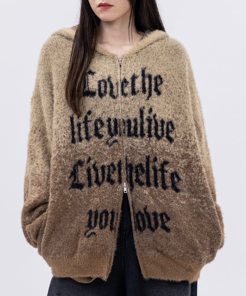 JOHN'S CLOSET(ジョンズクローゼット)の「【13】フロントロゴ ダブルジップ シャギーニット(ニット/セーター・メンズ・ブラック/グレー/ブラウン・MEDIUM/LARGE)」の15枚目の写真