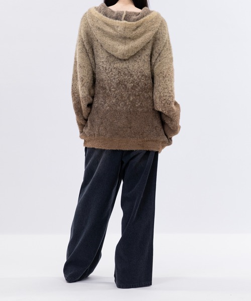 JOHN'S CLOSET(ジョンズクローゼット)の「【13】フロントロゴ ダブルジップ シャギーニット(ニット/セーター・メンズ・ブラック/グレー/ブラウン・MEDIUM/LARGE)」の10枚目の写真