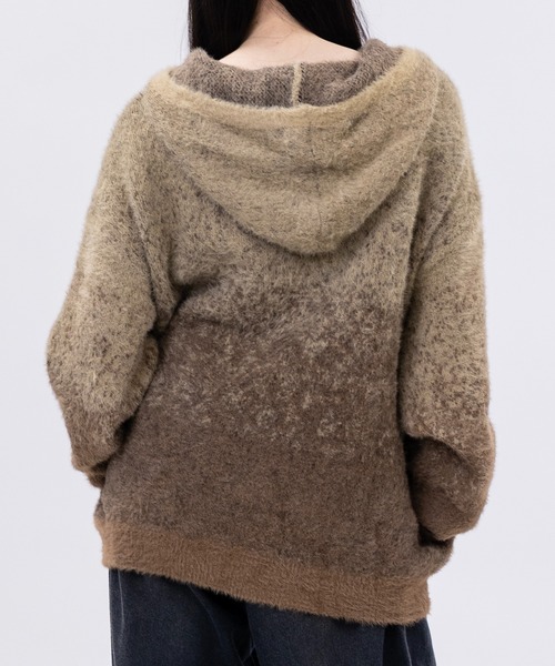 JOHN'S CLOSET(ジョンズクローゼット)の「【13】フロントロゴ ダブルジップ シャギーニット(ニット/セーター・メンズ・ブラック/グレー/ブラウン・MEDIUM/LARGE)」の13枚目の写真