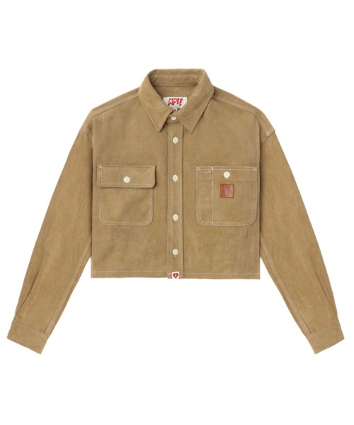 A BATHING APE(アベイシングエイプ)の「FAX SUEDE CROP SHIRT(シャツ/ブラウス・レディース・ベージュ・FREE)」の1枚目の写真