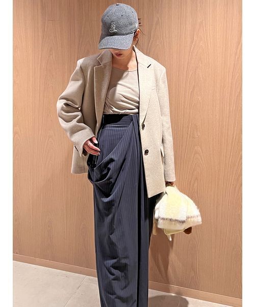 SNIDEL(スナイデル)の「オーバーサイズコートジャケット(テーラードジャケット・レディース・グレー/ベージュ/チェック・0/1)」の11枚目の写真