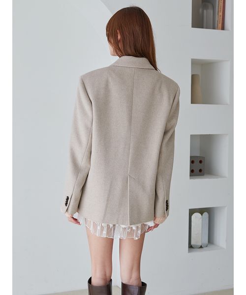 SNIDEL(スナイデル)の「オーバーサイズコートジャケット(テーラードジャケット・レディース・グレー/ベージュ/チェック・0/1)」の13枚目の写真