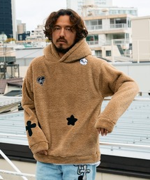 STUD MAFFIN スタッドマフィン ベロア パーカー 3 黒 パーカー STUD MUFFIN⁄スタッドマフィン⁄ストレッチポンチ フロッキープリントZIPパーカー メンズ レディース