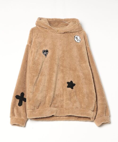 STUD MUFFIN（スタッドマフィン）の「STUD MUFFIN/スタッドマフィン/コーラルフリースボア マルチパッチワークプルパーカー（パーカー・メンズ・ホワイト系2/その他2・3/2/4）」の4枚目の写真