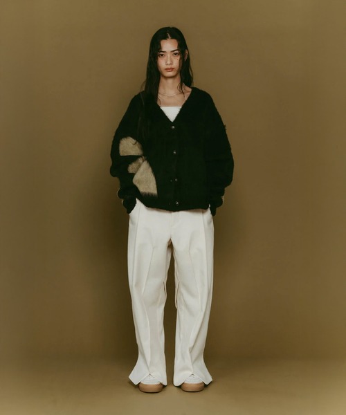 Knuth Marf（クヌースマーフ）の「accent mohair cardigan(unisex)（カーディガン/ボレロ・レディース・ベージュ/ブラック・FREE）」の7枚目の写真