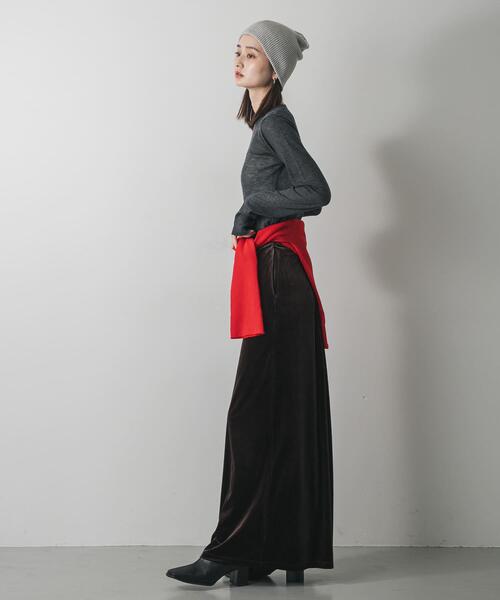 SENSE OF PLACE by URBAN RESEARCH（センスオブプレイスバイアーバンリサーチ）の「シアーハイネックセーター（ニット/セーター・レディース・チャコールグレー/アイボリー/ピンク・ONE）」の7枚目の写真