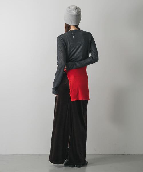 SENSE OF PLACE by URBAN RESEARCH（センスオブプレイスバイアーバンリサーチ）の「シアーハイネックセーター（ニット/セーター・レディース・チャコールグレー/アイボリー/ピンク・ONE）」の8枚目の写真